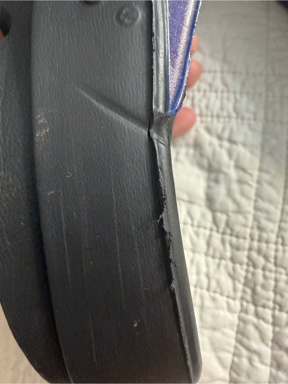 Oofos Oolala Luxe Recovery Black Flip Flops with Iridescent Straps - Picture 9 of 12